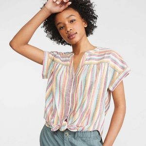 Lou Grey For Loft Striped Tie Front 